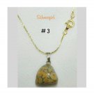 Gold Plate Picture Jasper Gemstone Necklace