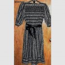 Vintage Black and White Dress Puff Sleeves