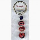 Red and Black Glass Lampwork Beaded Key Chain Red and Black Glass Lampwork Beaded Key Chain