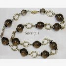 Vintage Gold Colored Link Chain Beaded Necklace Vintage Gold Colored Link Chain Beaded Necklace
