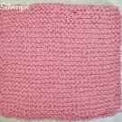 Large Soft Hand Knit Face or Dish Cloth Bubble Gum Pink