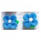 2 Tone Small Blue White Polymer Clay Flower Stud Earrings 13mm 2 Tone Small Blue White Polymer Clay Flower Stud Earrings 13mm