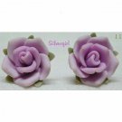 2 Tone Purple Polymer Clay Flower Earrings 2 Tone Purple Polymer Clay Flower Earrings