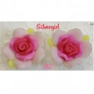 3 Tone Pink Polymer Clay Ruffle Rose Stud Earrings 3 Tone Pink Polymer Clay Ruffle Rose Stud Earrings