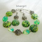 Limeade Polymer Clay Glass Bracelet & Earring Limeade Polymer Clay Glass Bracelet & Earring