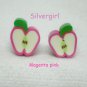 Tiny Fruit Slice Polymer Clay Stud Earrings Strawberry, Apple, Kiwi, Cantaloupe,