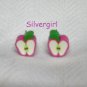 Tiny Fruit Slice Polymer Clay Stud Earrings Strawberry, Apple, Kiwi, Cantaloupe,