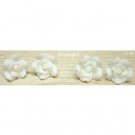 White Polymer Clay Ruffle Rose Flower Stud Earrings 20mm White Polymer Clay Ruffle Rose Flower Stud Earrings 20mm