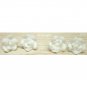 White Polymer Clay Ruffle Rose Flower Stud Earrings 20mm
