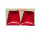 Painted Red Metal Stud Pierced Earrings
