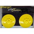 Dark Yellow Painted Metal Stud Earrings