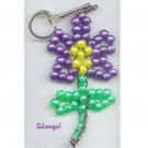Purple Flower Beaded Key Chain or Zipper Pull Purple Flower Beaded Key Chain or Zipper Pull