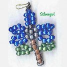 Peacock Blue Flower Beaded Key Chain or Zipper Pull Peacock Blue Flower Beaded Key Chain or Zipper Pull