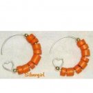 Tangerine Coconut Coco Heishie Beaded Earrings