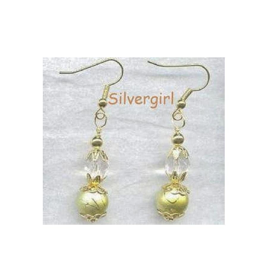 Yellow Green Drizzle Crystal Drop Earrings