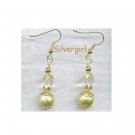Yellow Green Drizzle Crystal Drop Earrings