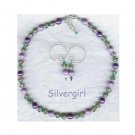 Purple Magnetic Beaded Necklace Earring Set Purple Magnetic Beaded Necklace Earring Set