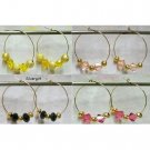 Sparkling Crystal Gold Plate Hoop Earrings You Choose Color