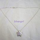 18" White Stag Purple Rhinestone Star Necklace