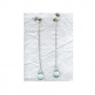 Long Aqua Quartz Briolette Gemstone Dangle Earrings Long Aqua Quartz Briolette Gemstone Dangle Earrings