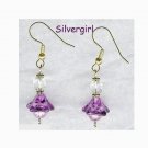 Spring Flower Purple Black Pink Earrings
