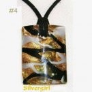 Glass Foil Lampwork Pendant Necklace Tiger Print Glass Foil Lampwork Pendant Necklace Tiger Print
