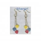 XTRAS Goldtone Multi Color Hearts