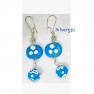 Milky Aqua Glass Lampwork Dangle Earrings