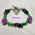 Amethyst Cat Eye Green Purple Rose Boutique Bracelet