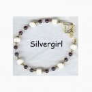 Garnet White Jade Crystal Gold Plate Bracelet Garnet White Jade Crystal Gold Plate Bracelet