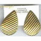1 Pair Golden Teardrop Pierced Vintage Earrings 1 Pair Golden Teardrop Pierced Vintage Earrings
