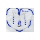 Cobalt Blue Beaded Earring Necklace Set
