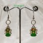 Green Angel Charm Dangle Earrings