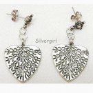 Silver Plate Wide Leaf Dangle Earrings Silver Plate Wide Leaf Dangle Earrings