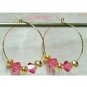 Sparkling Crystal Silver Plate Hoop Earrings You Choose Color