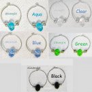 3/4" Silver Plate Hoop Earrings with Crystal 3/4" Silver Plate Hoop Earrings with Crystal