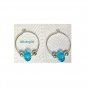 3/4" Silver Plate Hoop Earrings with Crystal