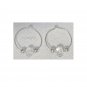 3/4" Silver Plate Hoop Earrings with Crystal