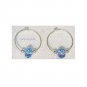 3/4" Silver Plate Hoop Earrings with Crystal