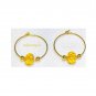 3/4" Gold Plate Hoop Earrings with Crystal