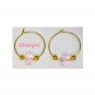3/4" Gold Plate Hoop Earrings with Crystal