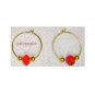 3/4" Gold Plate Hoop Earrings with Crystal