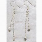 Long Silver Chain Star Dangle Earrings