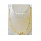 Funky Golden Yellow Cord Beaded Necklace Glass Beads SP