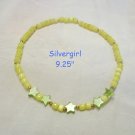 Yellow Green Fibre Optic Beaded Anklet