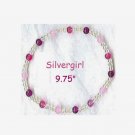 Pretty Pinks Clear AB Glass Beaded Stretch Anklet Pretty Pinks Clear AB Glass Beaded Stretch Anklet