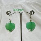 Green Aventurine Marbled Heart Earrings Green Aventurine Marbled Heart Earrings