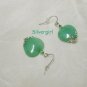 Green Aventurine Marbled Heart Earrings