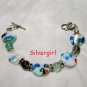Glass Millefiori Discs Fluorite Gemstone Bracelet