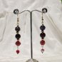 Wedding Cake Marbled Bead Blue Red/Burgundy GP Earrings